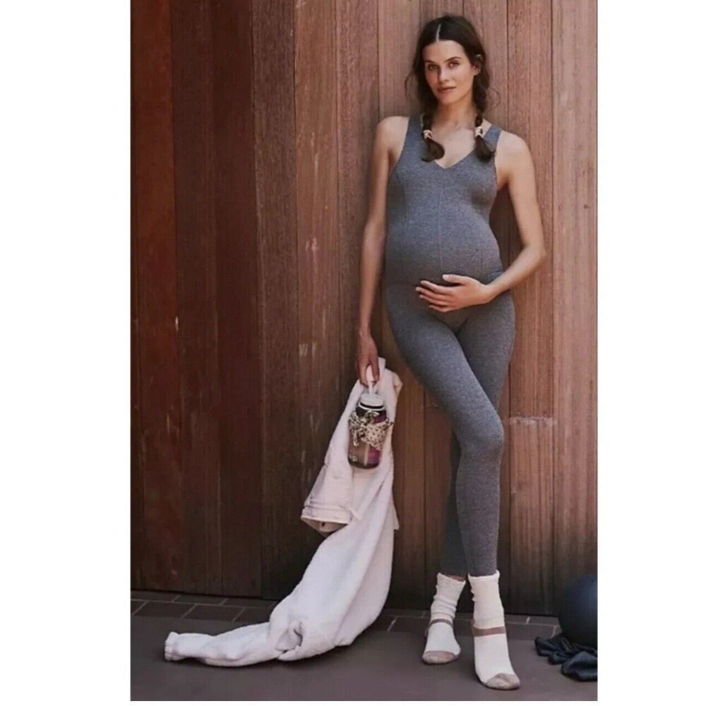 FP Movement x Hatch Never Better Maternity Jumpsuit One Piece Gray Heather XS